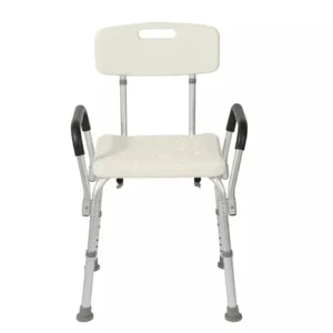 Shower Bench Chair with backrest and Arms Disability Aid for handicapped disabled Seniors & Elderly Spa Bath Organizer Bathroom for Indoor Outdoor Medical Chair Non-Slip Tub Safety (Chair with Arms)