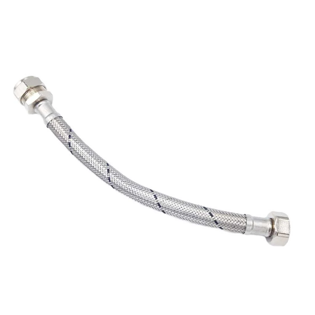 Flexible Hose Pipe Connector Tail 22mm x 3/4" Compression 300mm WRAS - Image 2