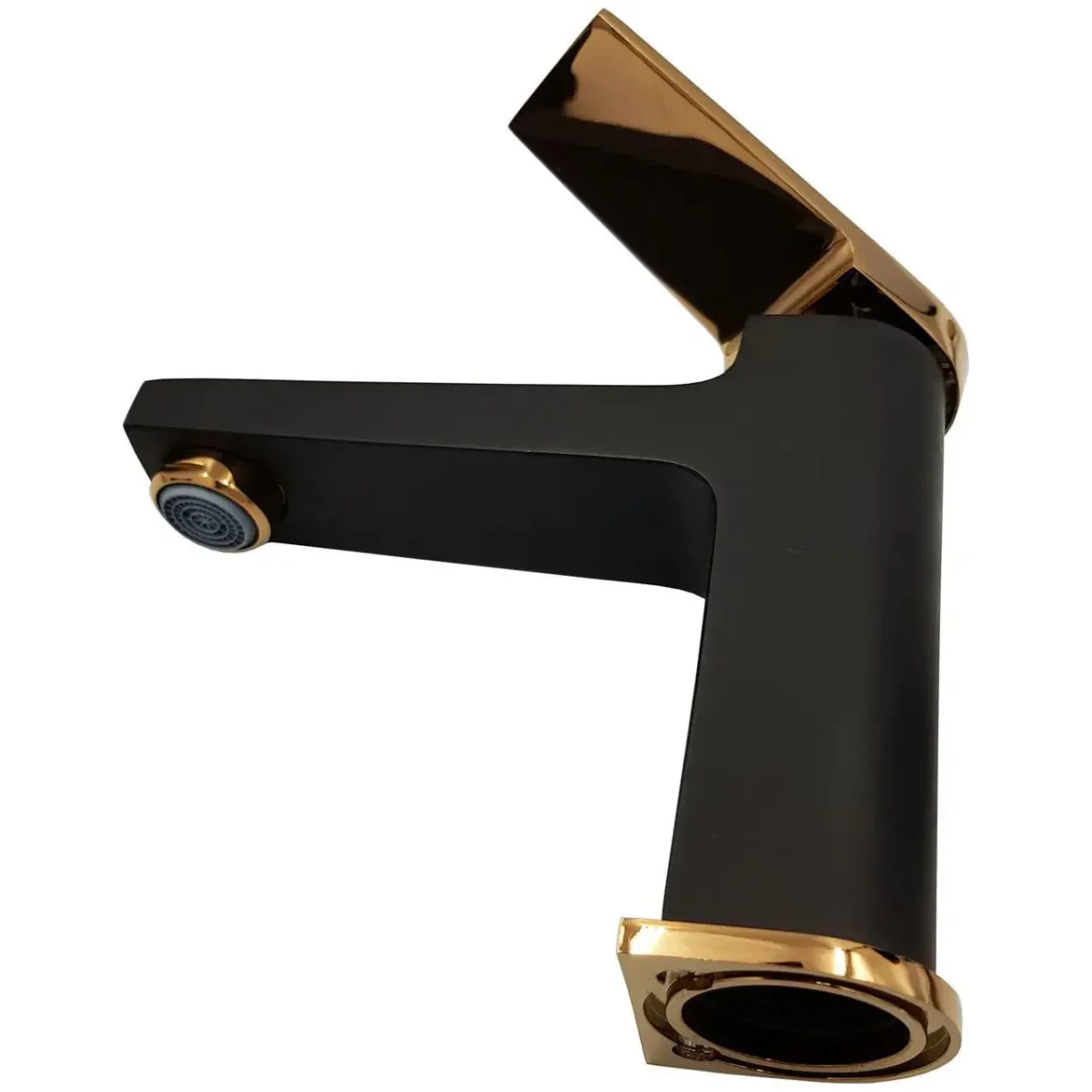 Black/Rose Gold Bathroom Basin Mixer Tap + Click-Clack Plug - Image 8