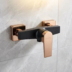 Black/Rose Gold Shower Mixer Valve Single Lever Wall Mounted